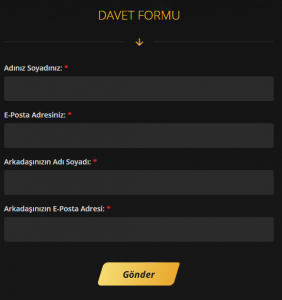 Mobil Bahis2in Arkadaşını Davet Et Formu